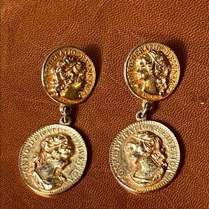 ❤️Vintage gold coin earrings (solid)❤️